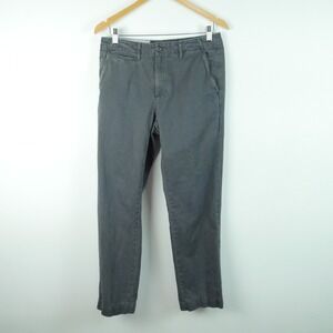 Billy Reid Jack Chino Mens 30 Charcoal Gray Cotton Flat Front Pants Preppy Golf